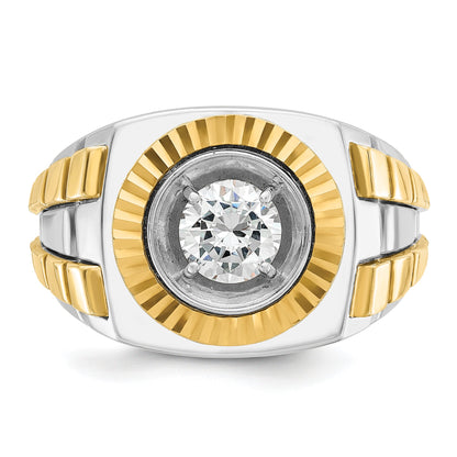10K Two-Tone Ibgoodman Men'S Polished And Textured Ring Mounting