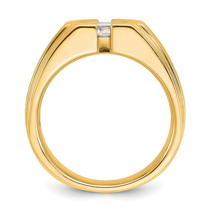 10K Yellow Gold Ibgoodman Men'S Polished And Satin Diamond Ring Mounting