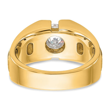 10K Yellow Gold Ibgoodman Men'S Polished And Satin Diamond Ring Mounting