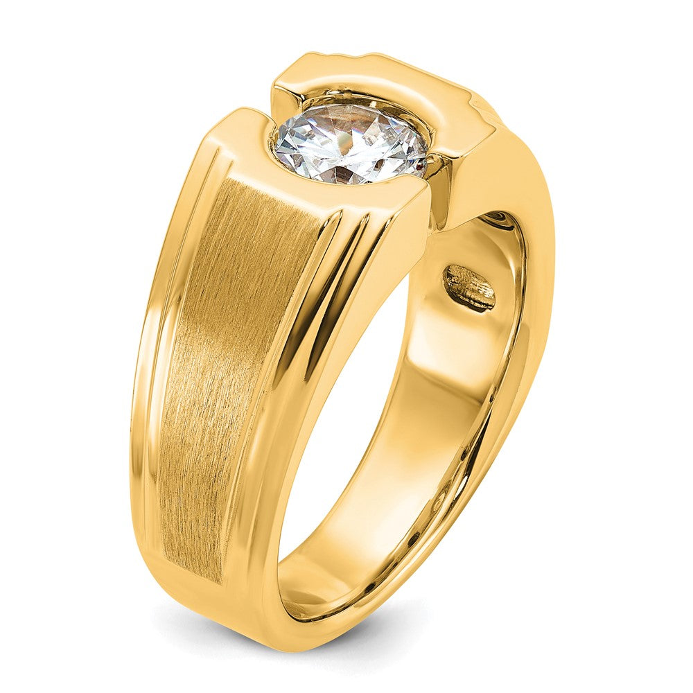 10K Yellow Gold Ibgoodman Men'S Polished And Satin Diamond Ring Mounting