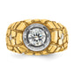 14k Two-tone Two Tone 1 Ct. Lab Grown Diamond VS/SI+ G+ Men's Nugget Ring