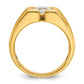 14k Yellow Gold 1 Ct. Lab Grown Diamond VS/SI+ G+ Polished and Satin Men's Ring