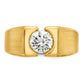 14k Yellow Gold 1 Ct. Lab Grown Diamond VS/SI+ G+ Polished and Satin Men's Ring