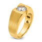 14k Yellow Gold 1 Ct. Lab Grown Diamond VS/SI+ G+ Polished and Satin Men's Ring