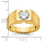 14k Yellow Gold 1 Ct. Lab Grown Diamond VS/SI+ G+ Polished and Satin Men's Ring