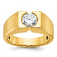 14k Yellow Gold 1 Ct. Lab Grown Diamond VS/SI+ G+ Polished and Satin Men's Ring