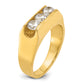 14k Yellow Gold 1 Ct. Lab Grown Diamond VS/SI+ G+ Three Stone Men's Ring