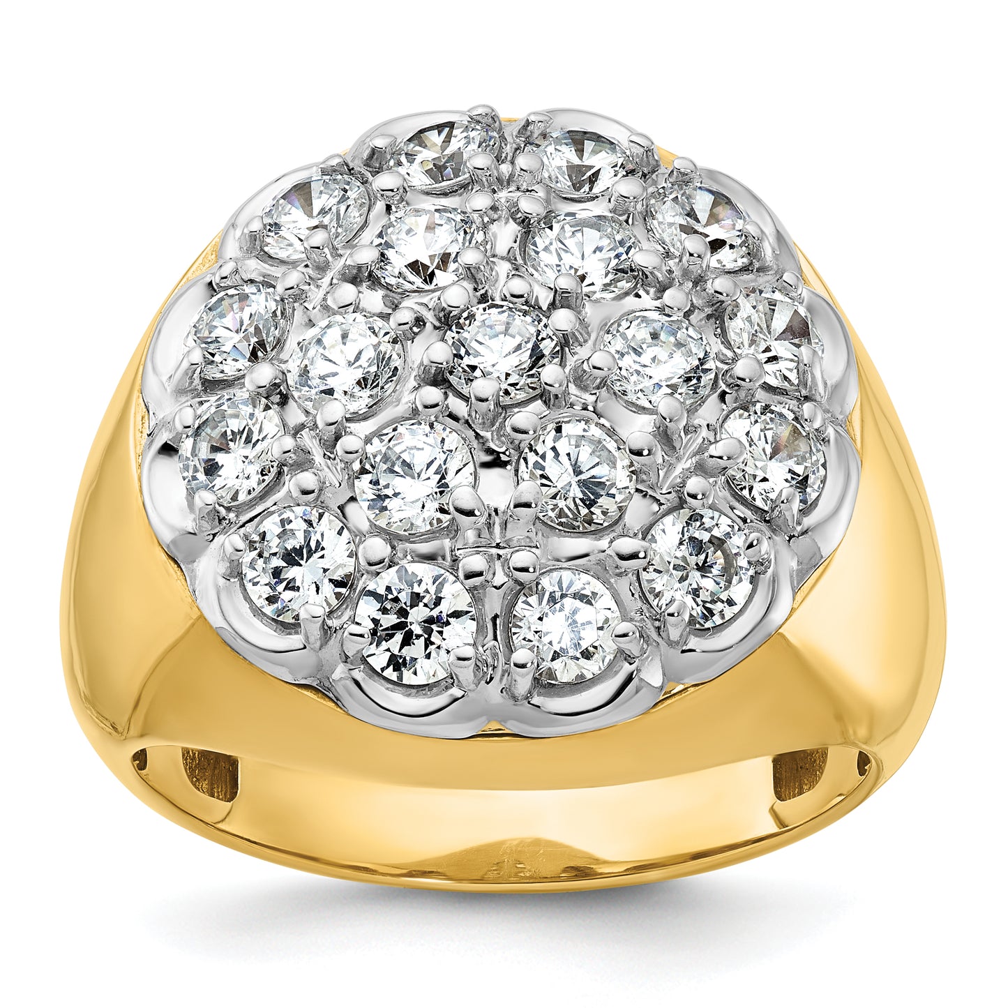 14k Two-Tone 3 Ct. Lab Grown Diamond VS/SI+ G+ Men's Cluster Ring