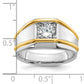 14k Two-tone Two Tone 1 Ct. Lab Grown Diamond VS/SI+ G+ Polished Men's Solitaire Ring