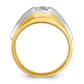 14k Two-tone Two Tone 3/8 Ct. Lab Grown Diamond VS/SI+ G+ Polished and Satin Men's Ring