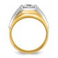 14k Two-tone Two Tone 1 Ct. Lab Grown Diamond VS/SI+ G+ Polished and Brushed Men's Band Ring