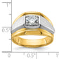 14k Two-tone Two Tone 1 Ct. Lab Grown Diamond VS/SI+ G+ Polished and Brushed Men's Band Ring