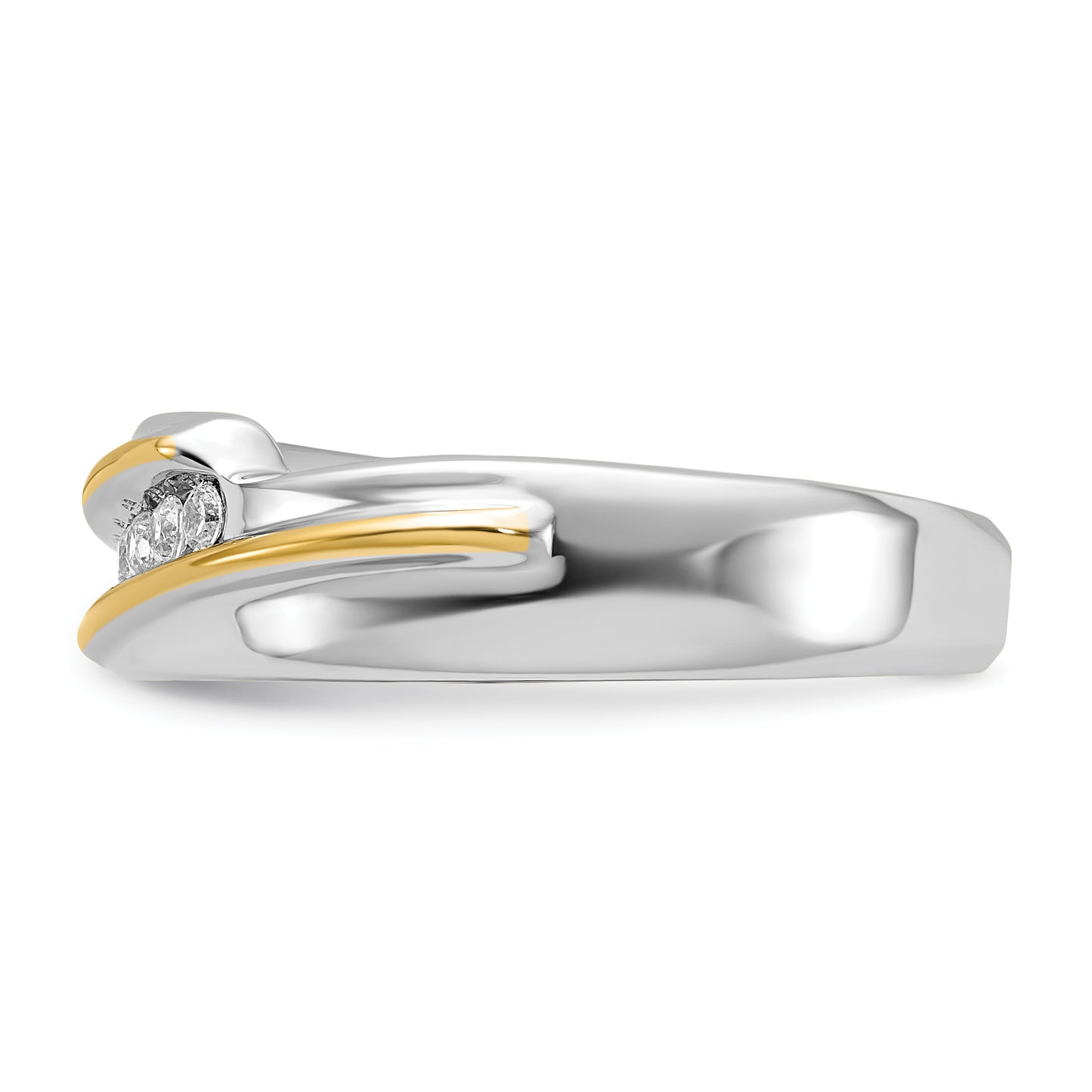 14k Two-tone Two Tone 1/6 Ct. Lab Grown Diamond VS/SI+ G+ Polished Men's Five Stone Ring