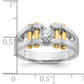 14k Two-Tone 3/8 Ct. Lab Grown Diamond VS/SI+ G+ Polished and Satin Cut-Out Solitaire Men's Ring