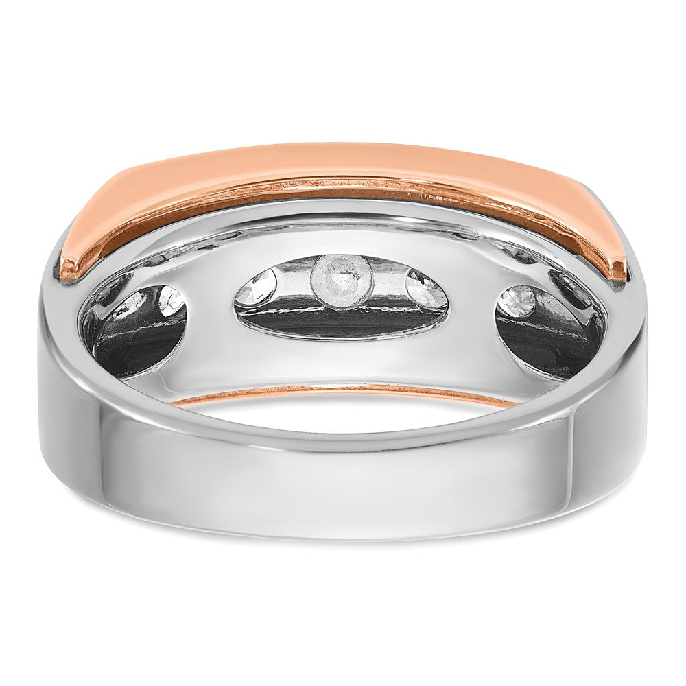 10K Two-Tone Ibgoodman White And Rose Gold Men'S Polished Cut-Out 5-Stone Ring Mounting