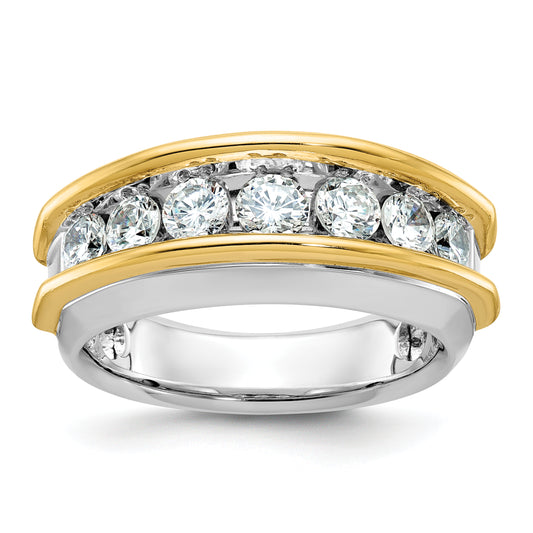 14k Two-tone Two Tone 1 1/2 Ct. Lab Grown Diamond VS/SI+ G+ Men's Ring