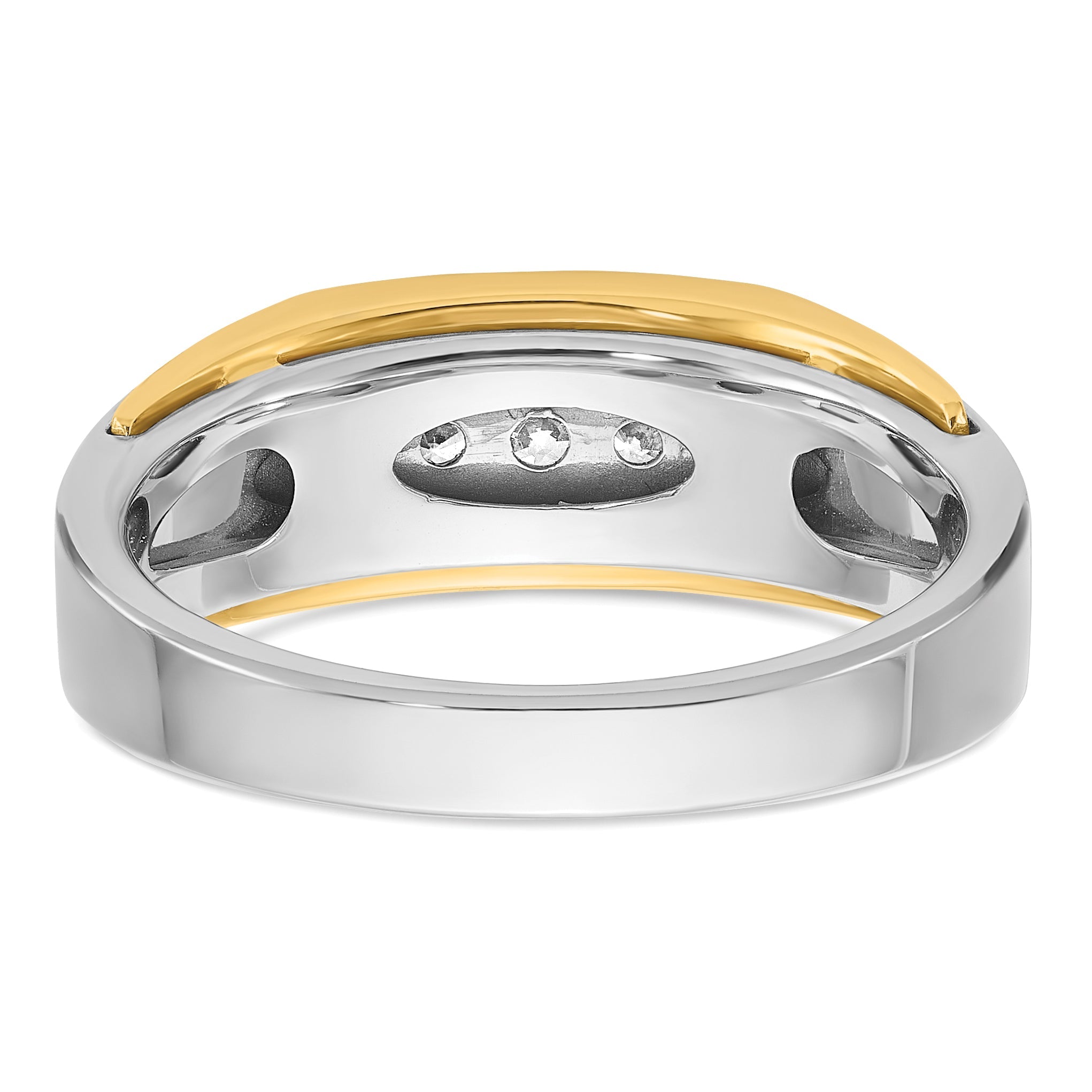 10K Two-Tone Ibgoodman Men'S Polished 5-Stone Ring Mounting