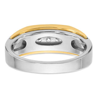 10K Two-Tone Ibgoodman Men'S Polished 5-Stone Ring Mounting