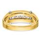 14k Two-tone Two Tone 1/2 Ct. Lab Grown Diamond VS/SI+ G+ Five Stone Polished and Satin Men's Ring