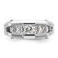 14k White Gold 3/4 Ct. Lab Grown Diamond VS/SI+ G+ Five Stone Polished and Satin Men's Ring