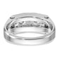 14k White Gold 3/4 Ct. Lab Grown Diamond VS/SI+ G+ Five Stone Polished and Satin Men's Ring