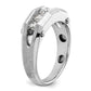 14k White Gold 3/4 Ct. Lab Grown Diamond VS/SI+ G+ Five Stone Polished and Satin Men's Ring