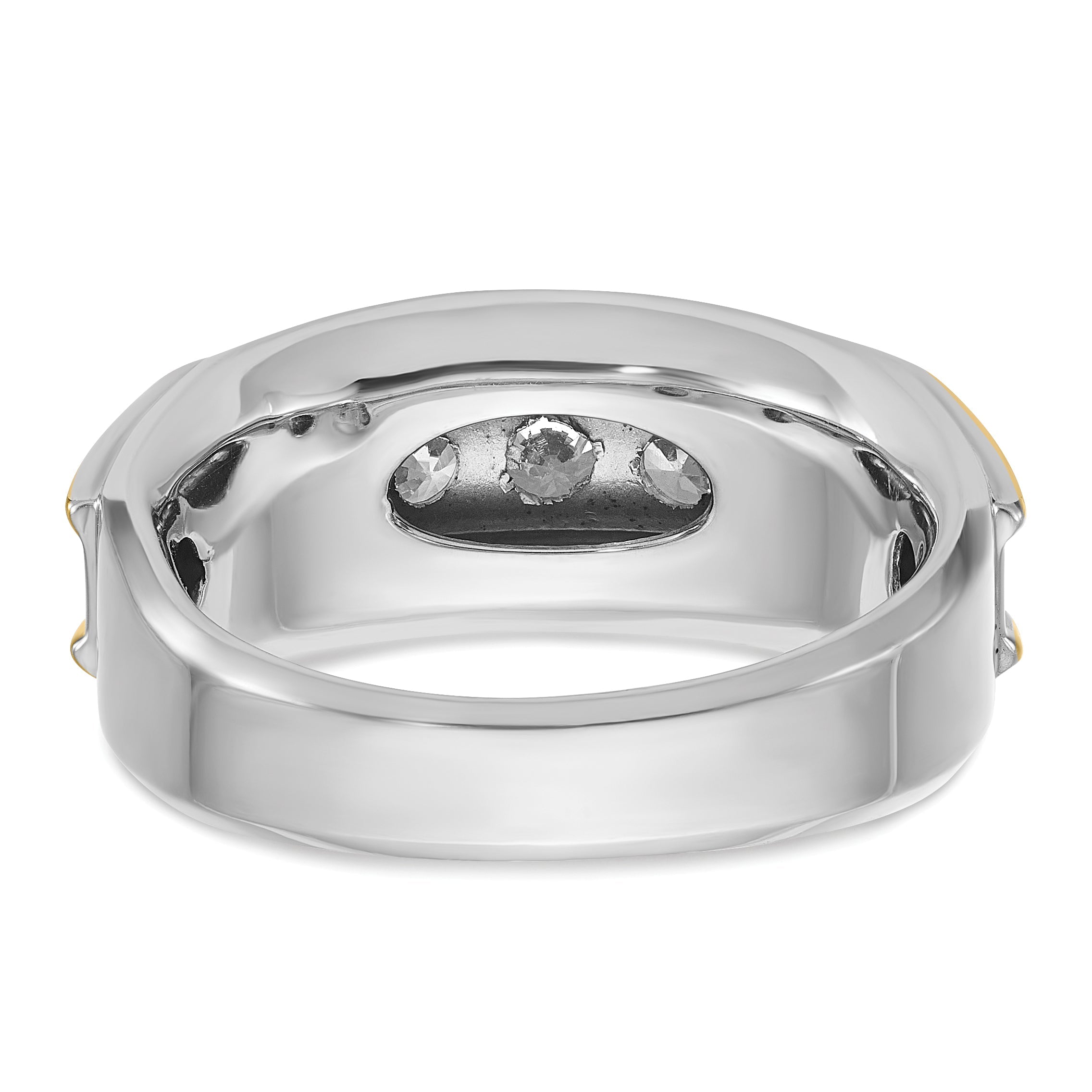 10K Two-Tone Ibgoodman Men'S Polished 5-Stone Ring Mounting
