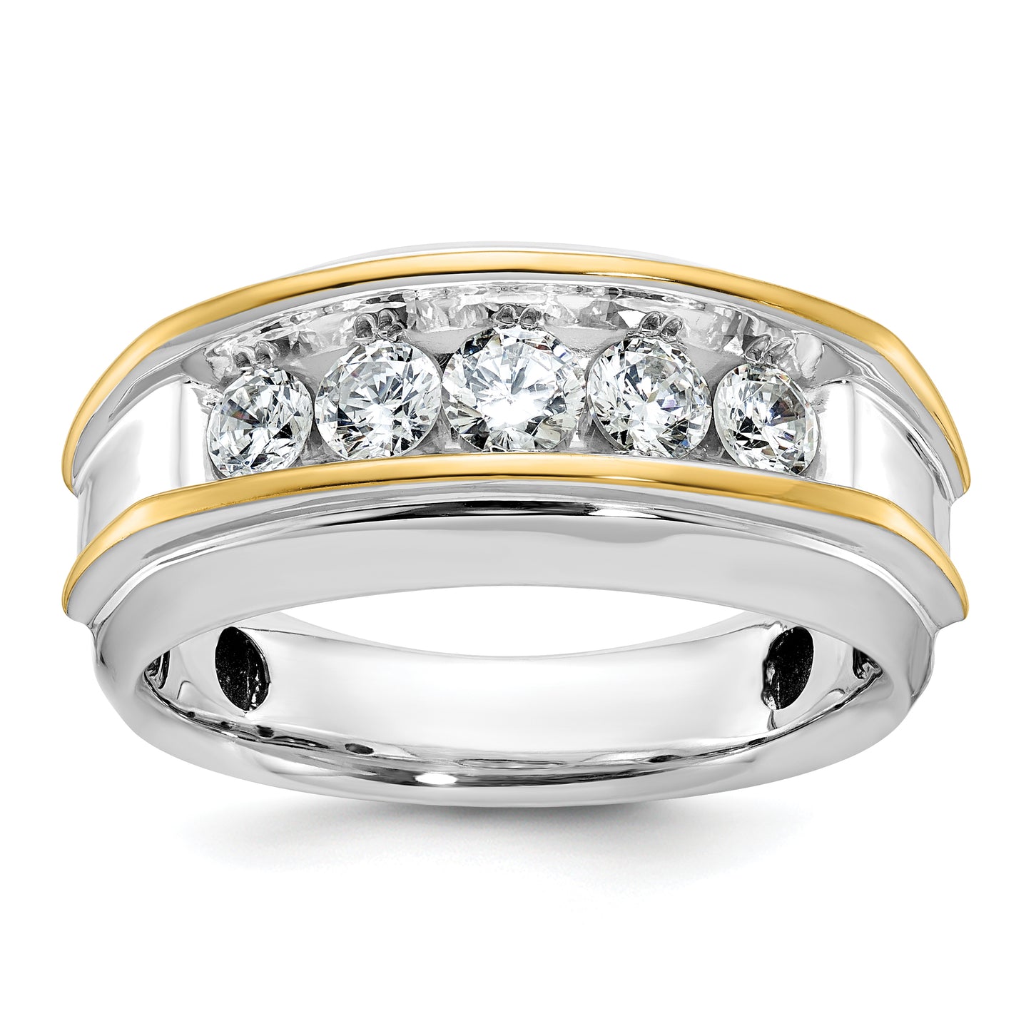 14k Two-tone Two Tone 1 Ct. Lab Grown Diamond VS/SI+ G+ Men's Ring