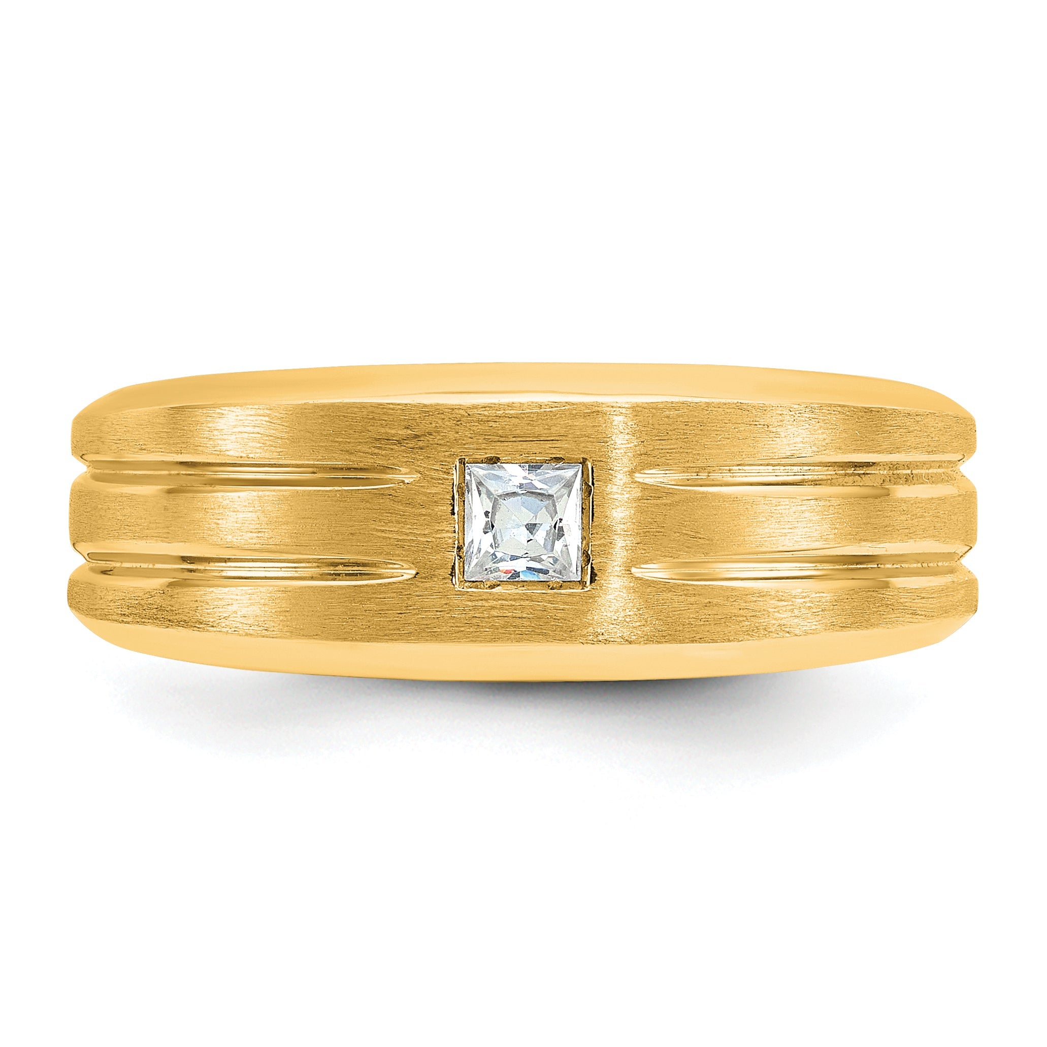 10K Yellow Gold Ibgoodman Men'S Polished And Satin Diamond Ring Mounting