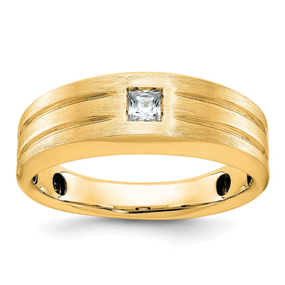 10K Yellow Gold Ibgoodman Men'S Polished And Satin Diamond Ring Mounting