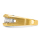 14k Two-tone Two Tone 1 1/2 Ct. Lab Grown Diamond VS/SI+ G+ Five Stone Polished and Satin Men's Ring