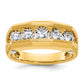 14k Two-tone Two Tone 1 1/2 Ct. Lab Grown Diamond VS/SI+ G+ Five Stone Polished and Satin Men's Ring