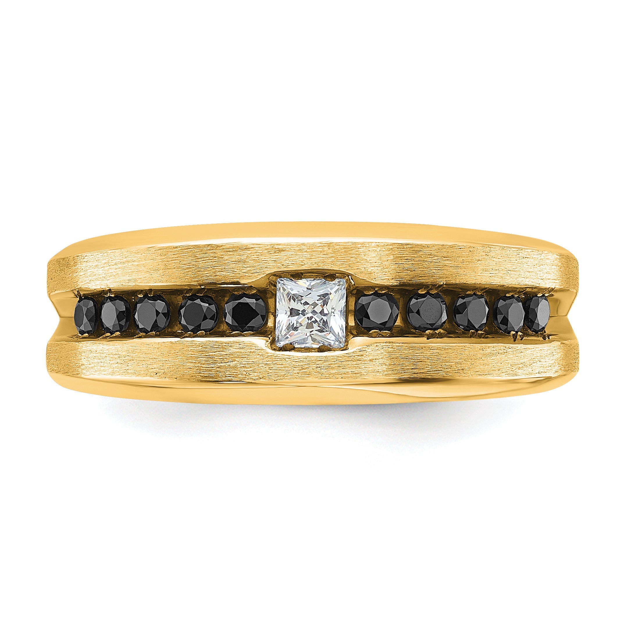 10K Yellow Gold Ibgoodman Men'S Polished And Brushed Diamond Ring Mounting