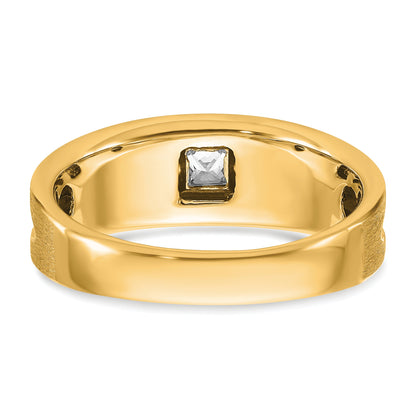 10K Yellow Gold Ibgoodman Men'S Polished And Brushed Diamond Ring Mounting