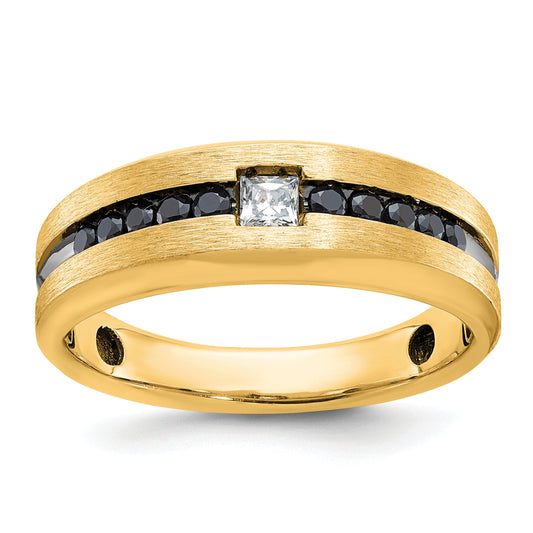 10K Yellow Gold Ibgoodman Men'S Polished And Brushed Diamond Ring Mounting
