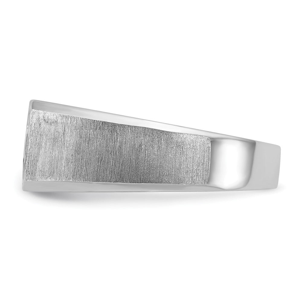 14k White Gold 1 Ct. Lab Grown Diamond VS/SI+ G+ Complete Polished and Satin Men's Ring