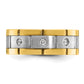 14k Two-tone Two Tone 1/6 Ct. Lab Grown Diamond VS/SI+ G+ Three Stone Men's Ring