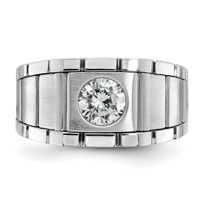 14K White Gold True Origin Ibgoodman 1 Carat Lab Grown Diamond Vs/Si+ G+ Complete Polished And Satin Men'S Ring