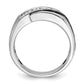 14k White Gold with Black Rhodium 1/2 Ct. Lab Grown Diamond VS/SI+ G+ Polished Satin and Grooved Men's Ring