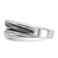 14k White Gold with Black Rhodium 1/5 Ct. Lab Grown Diamond VS/SI+ G+ Polished Satin and Grooved Men's Ring