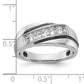 14k White Gold with Black Rhodium 1 Ct. Lab Grown Diamond VS/SI+ G+ Polished Satin and Grooved Men's Ring