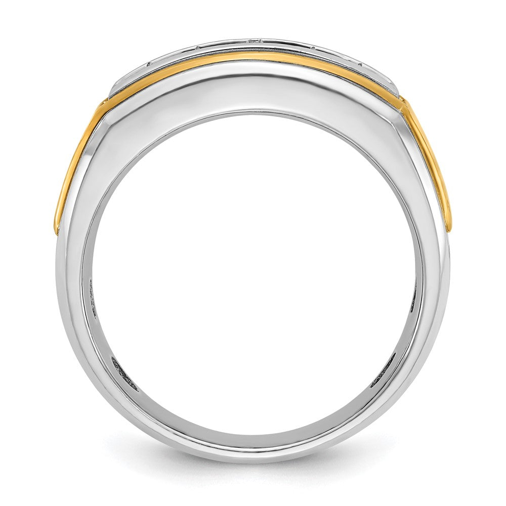 10K Two-Tone Ibgoodman Men'S Polished 5-Stone Ring Mounting