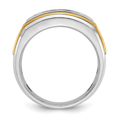 10K Two-Tone Ibgoodman Men'S Polished 5-Stone Ring Mounting