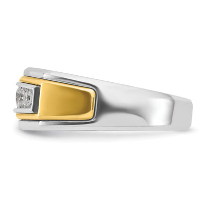 10K Two-Tone Ibgoodman Men'S Polished 5-Stone Ring Mounting