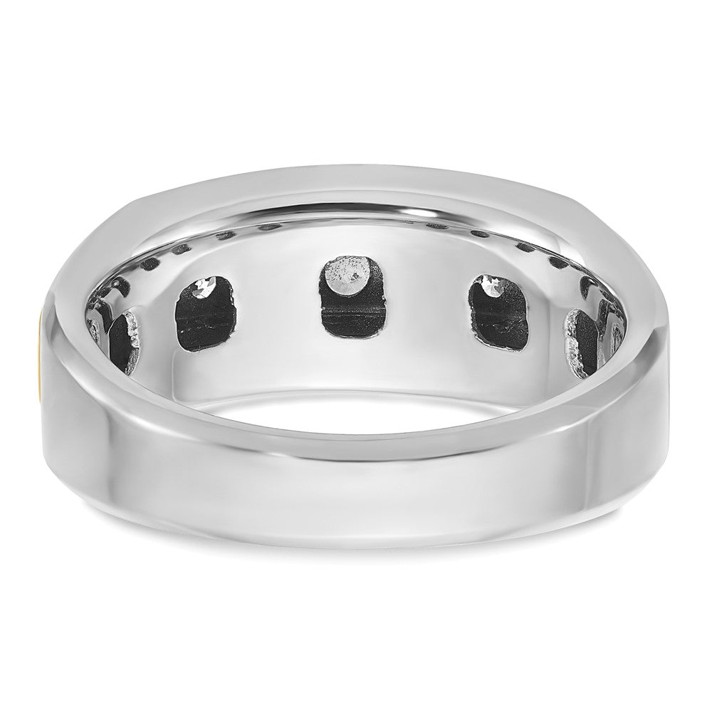 10K Two-Tone Ibgoodman Men'S Polished 5-Stone Ring Mounting