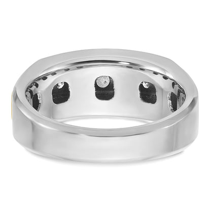 10K Two-Tone Ibgoodman Men'S Polished 5-Stone Ring Mounting