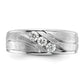 14k White Gold 1/3 Ct. Lab Grown Diamond VS/SI+ G+ Polished and Grooved Men's Ring