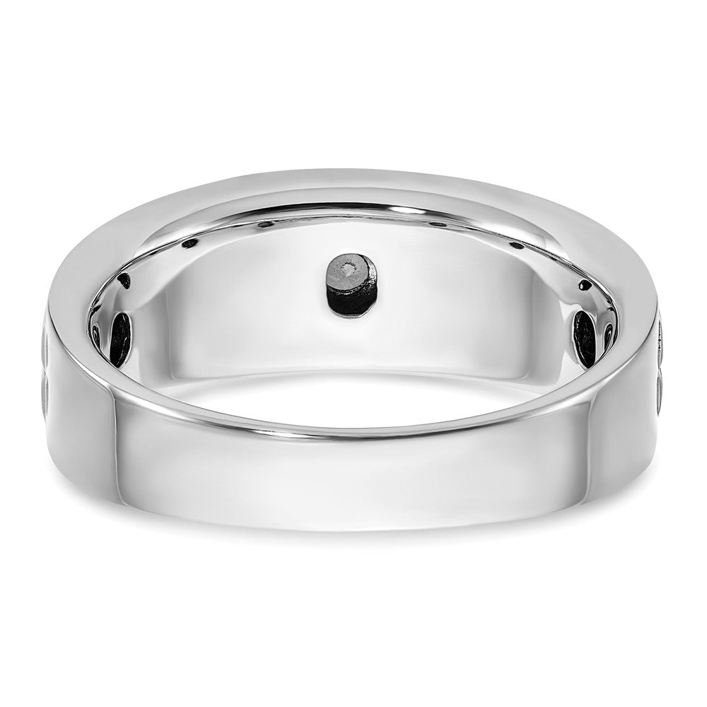 14k White Gold 1/3 Ct. Lab Grown Diamond VS/SI+ G+ Complete Polished and Grooved Men's Ring