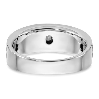 14k White Gold 1/3 Ct. Lab Grown Diamond VS/SI+ G+ Complete Polished and Grooved Men's Ring