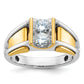 14k Two-Tone 3/4 Ct. Lab Grown Diamond VS/SI+ G+ Men's Ring